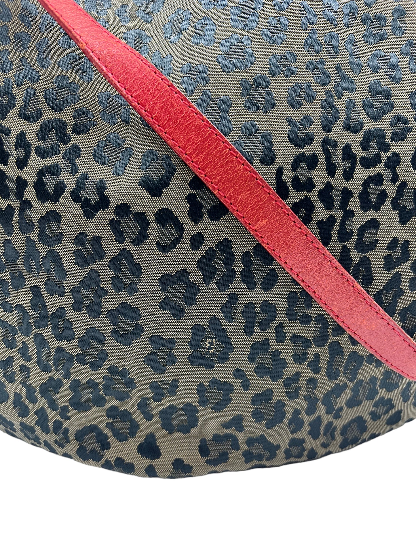 Fendi Vintage Cheetah Print Canvas Hobo Bag