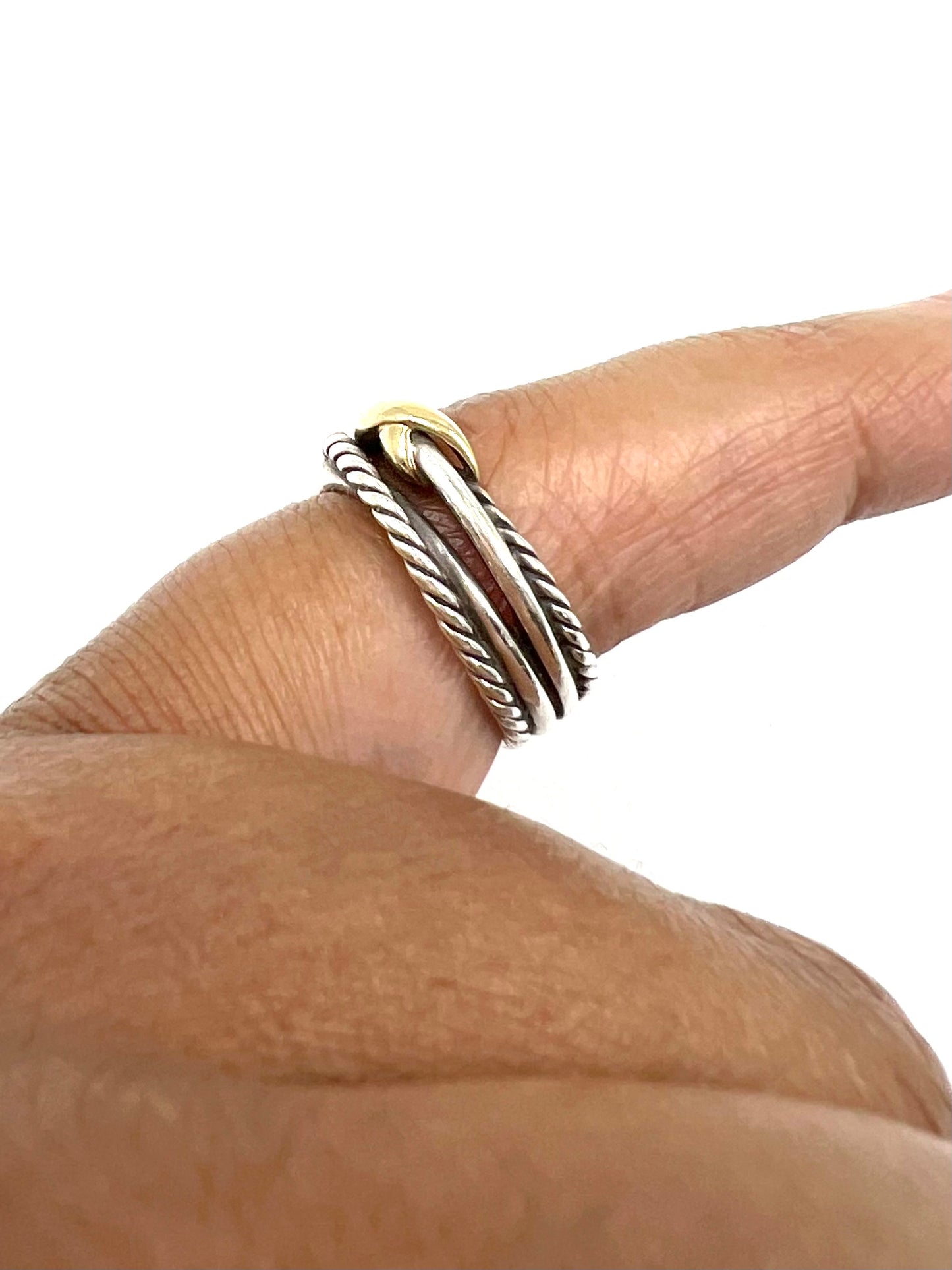 David Yurman Size 4.5 Sterling Silver 6mm X Crossover Band Ring