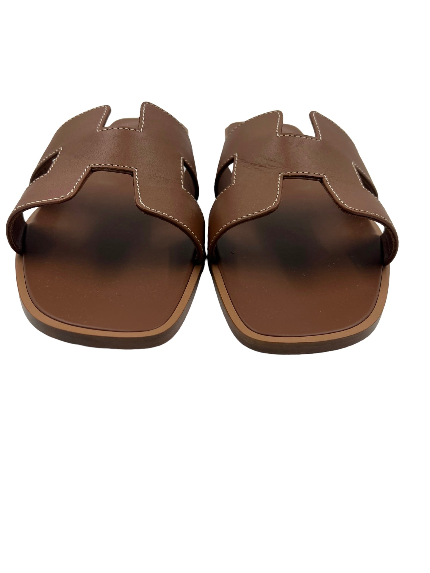 Hermes Size 39 Brown Oran Sandals