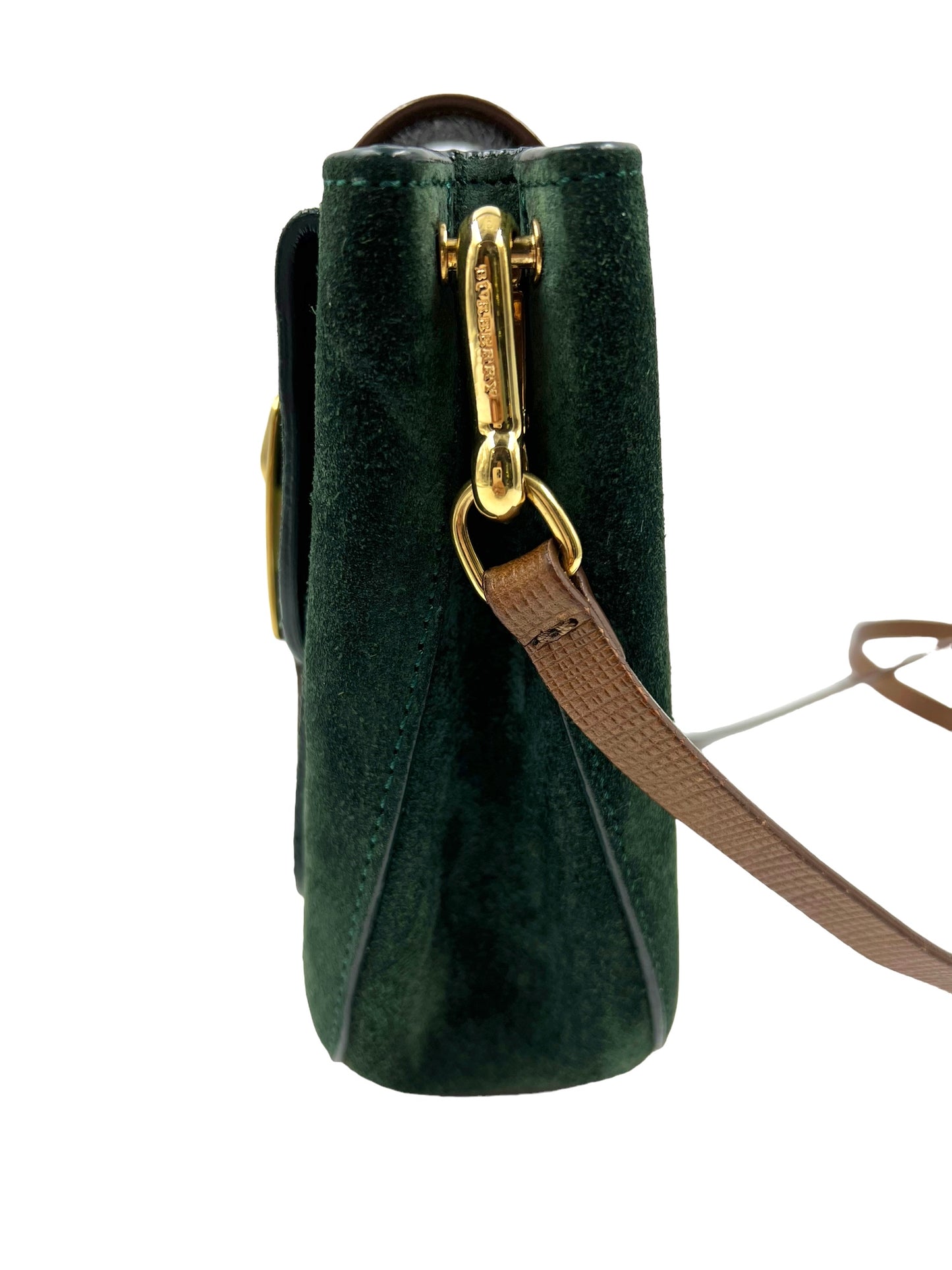 Burberry Green Suede The Belt Square Bag