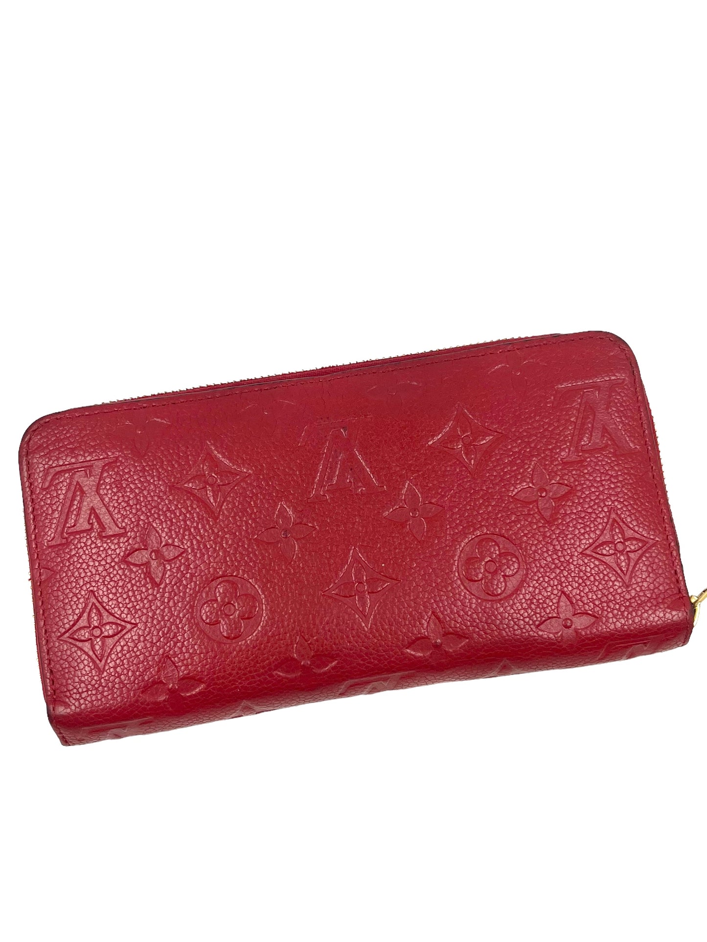 Louis Vuitton Red Empreinte Leather Zippy Wallet