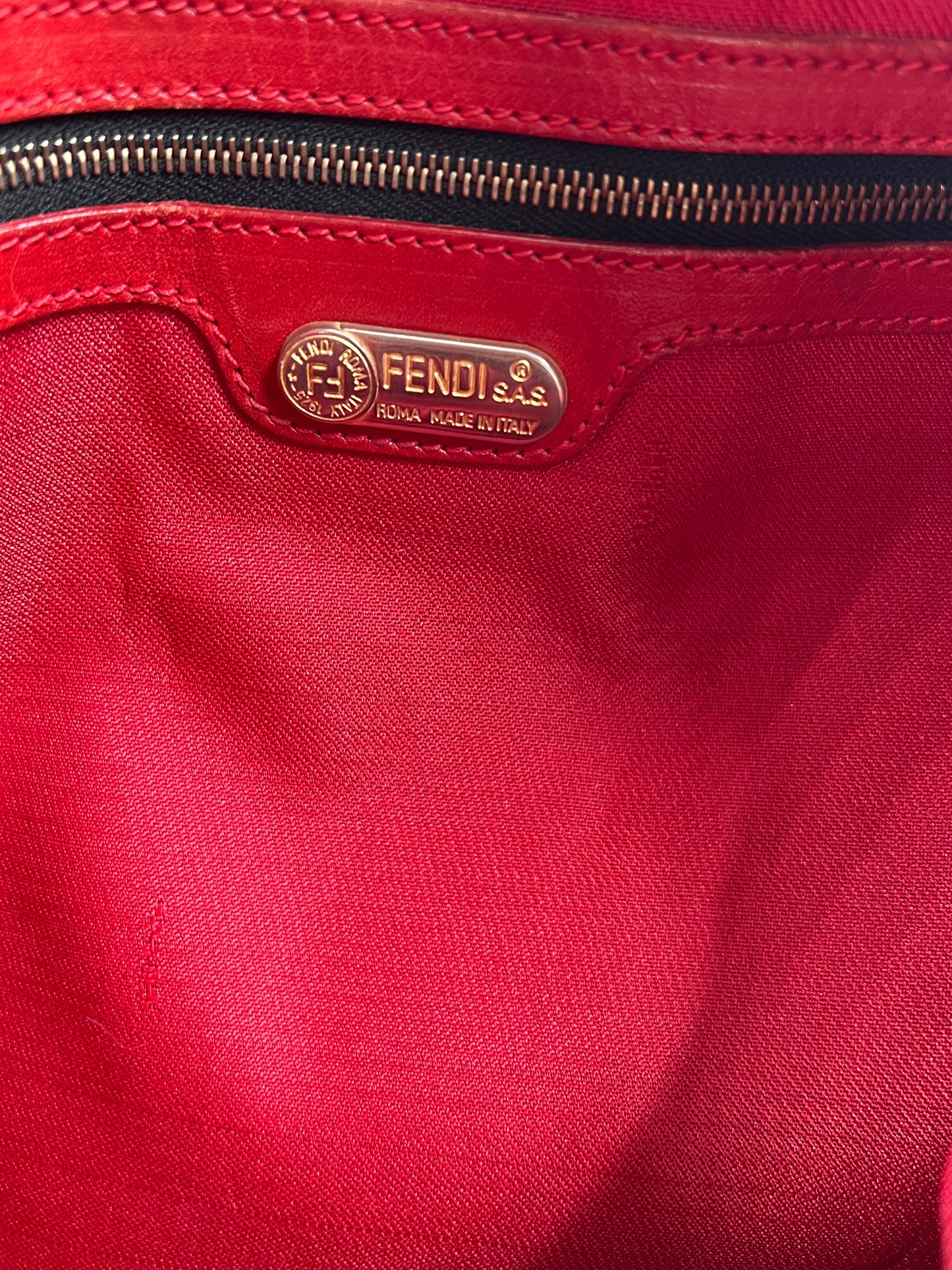 Fendi Vintage Cheetah Print Canvas Hobo Bag