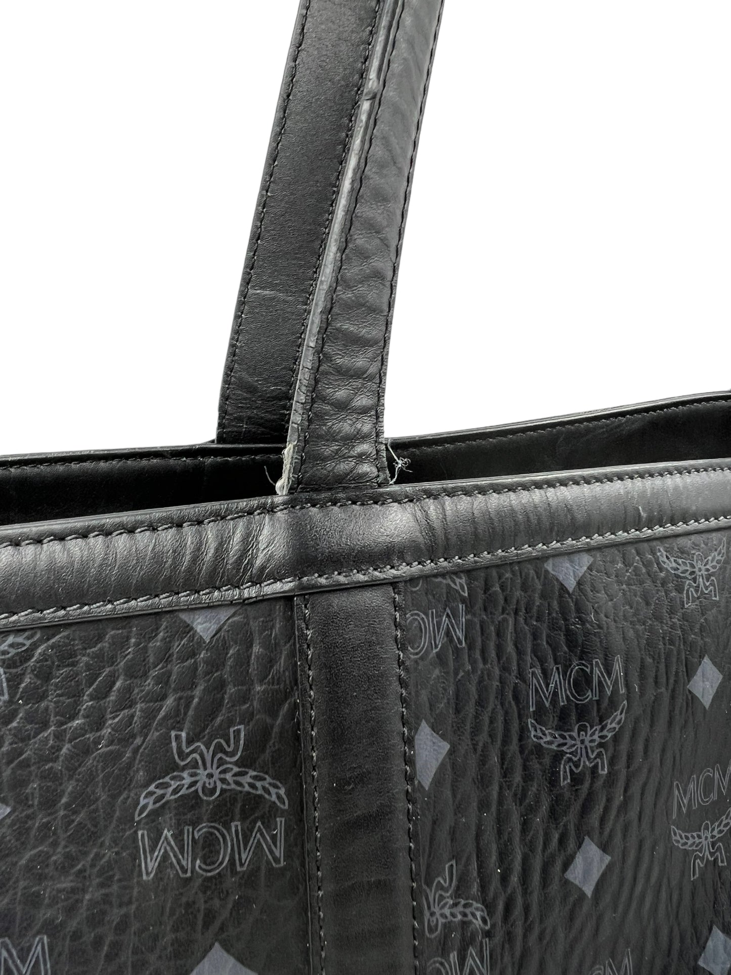 MCM Black Visetos Delmy Medium Shopper Tote