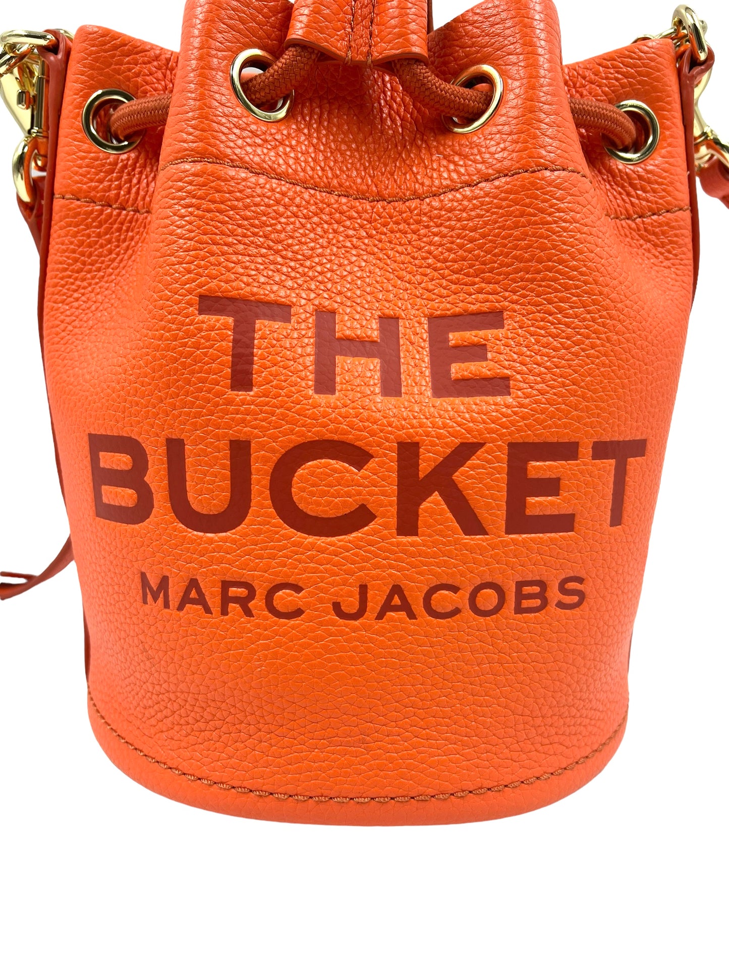 Marc Jacobs Electric Orange Leather 'The Bucket Bag' Shoulder Bag