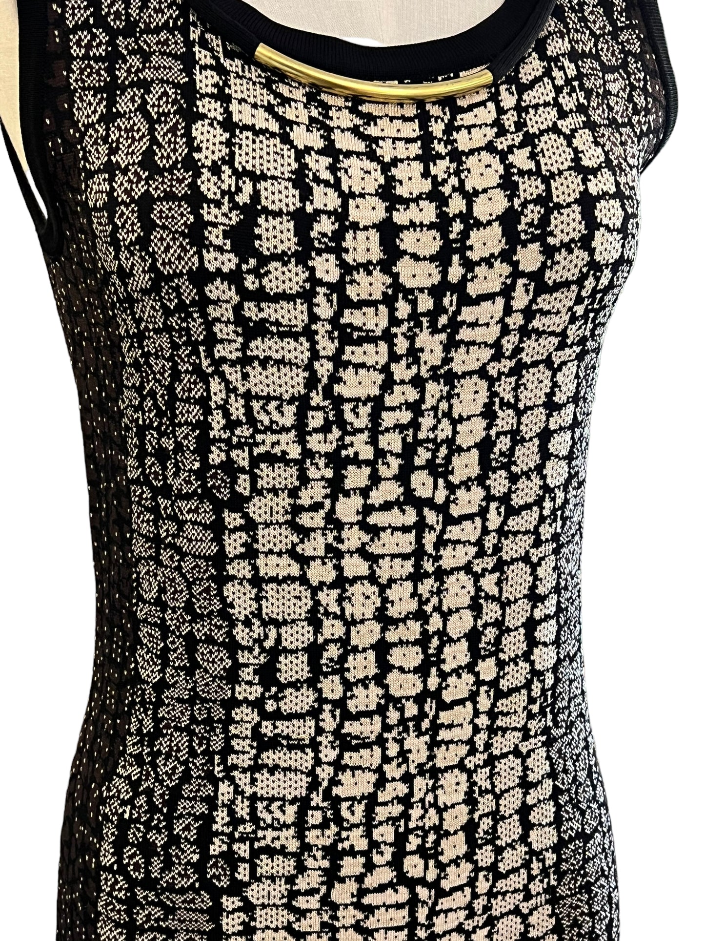 Carmen Marc Valvo Size S Metallic Snake Print Dress