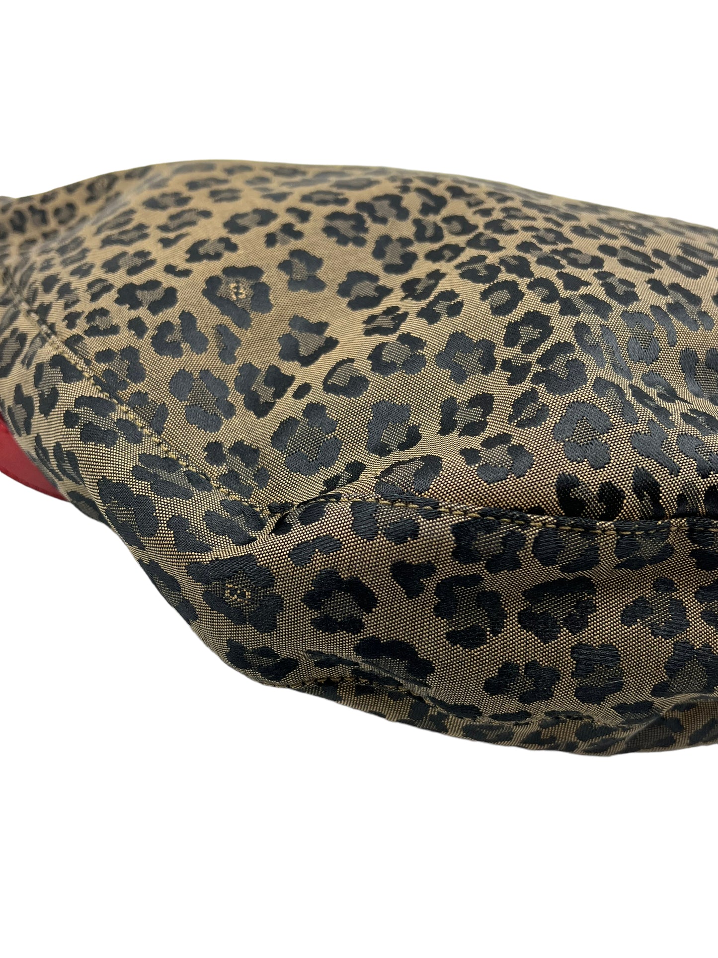 Fendi Vintage Cheetah Print Canvas Hobo Bag