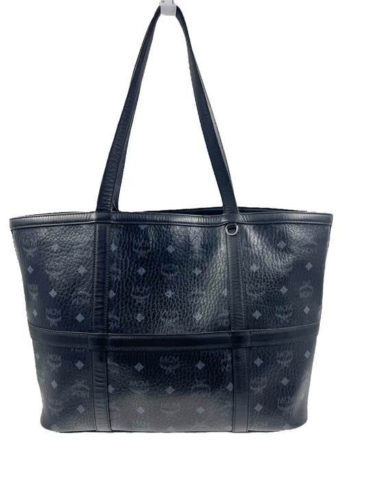 MCM Black Visetos Delmy Medium Shopper Tote