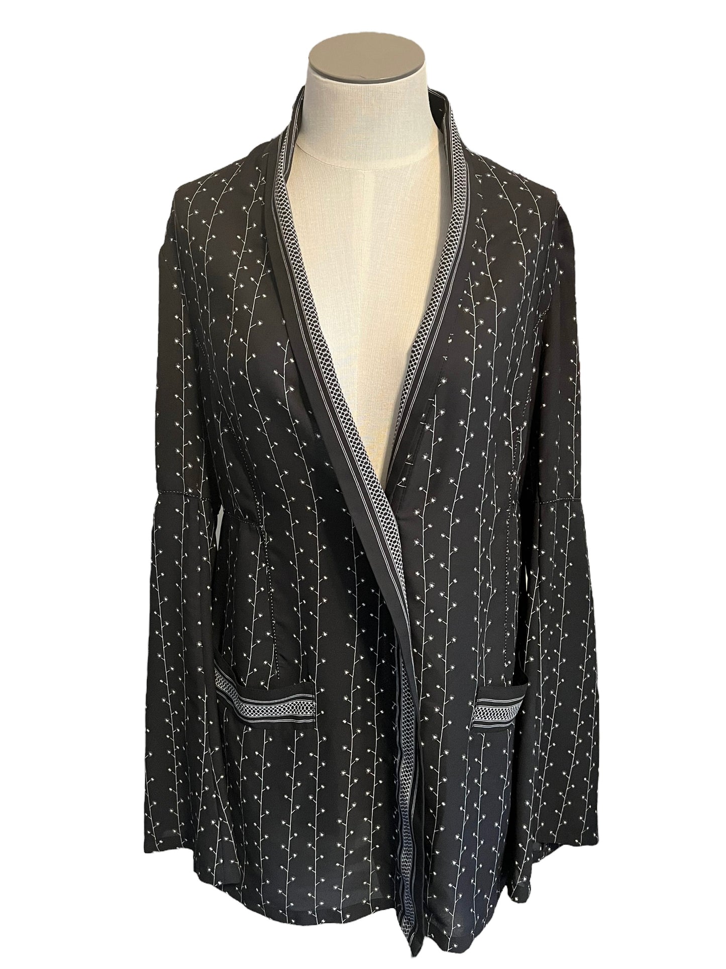 Max Studio Size S Black One Button Shirt Jacket Blazer