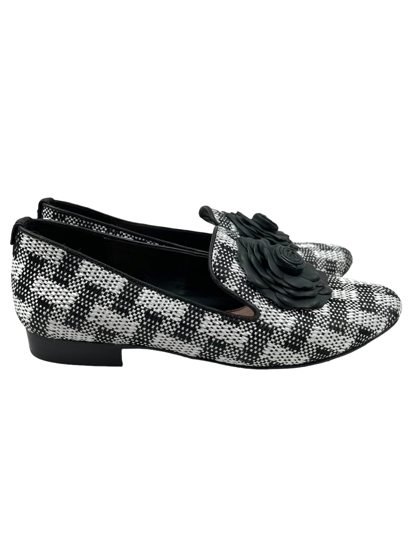 Taryn Rose Size 8 Black & White Plaid Brigitta Flats