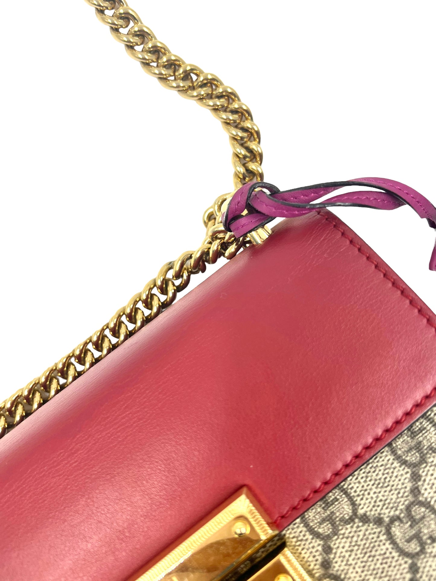 Gucci Supreme GG Color Block Padlock Small Shoulder Bag