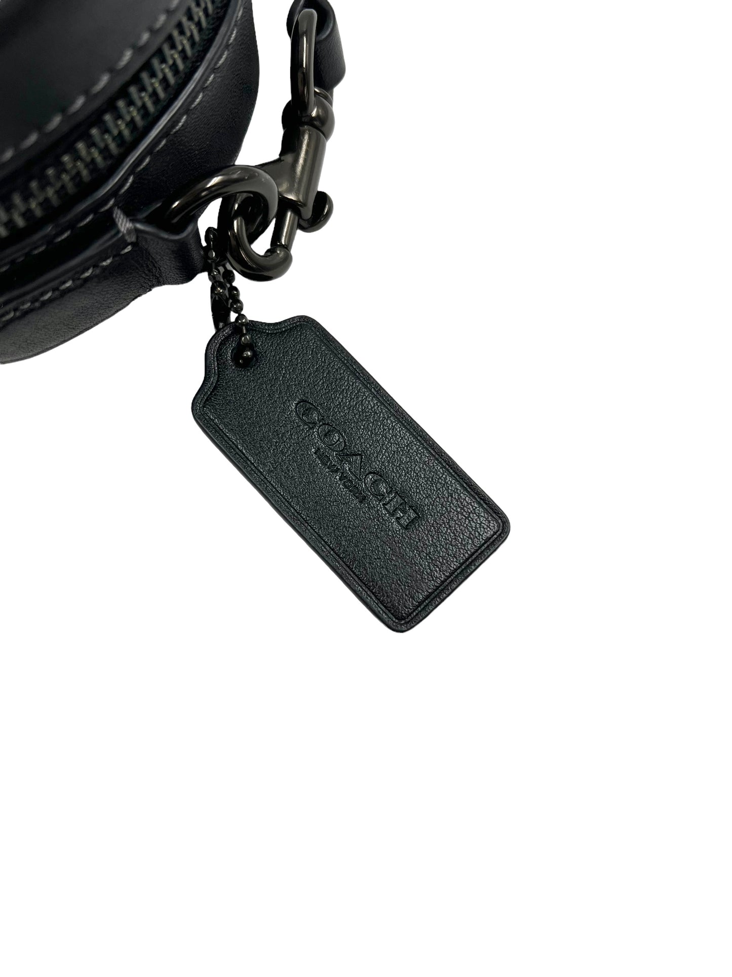 Coach Black Leather Quilted Heart Crossbody