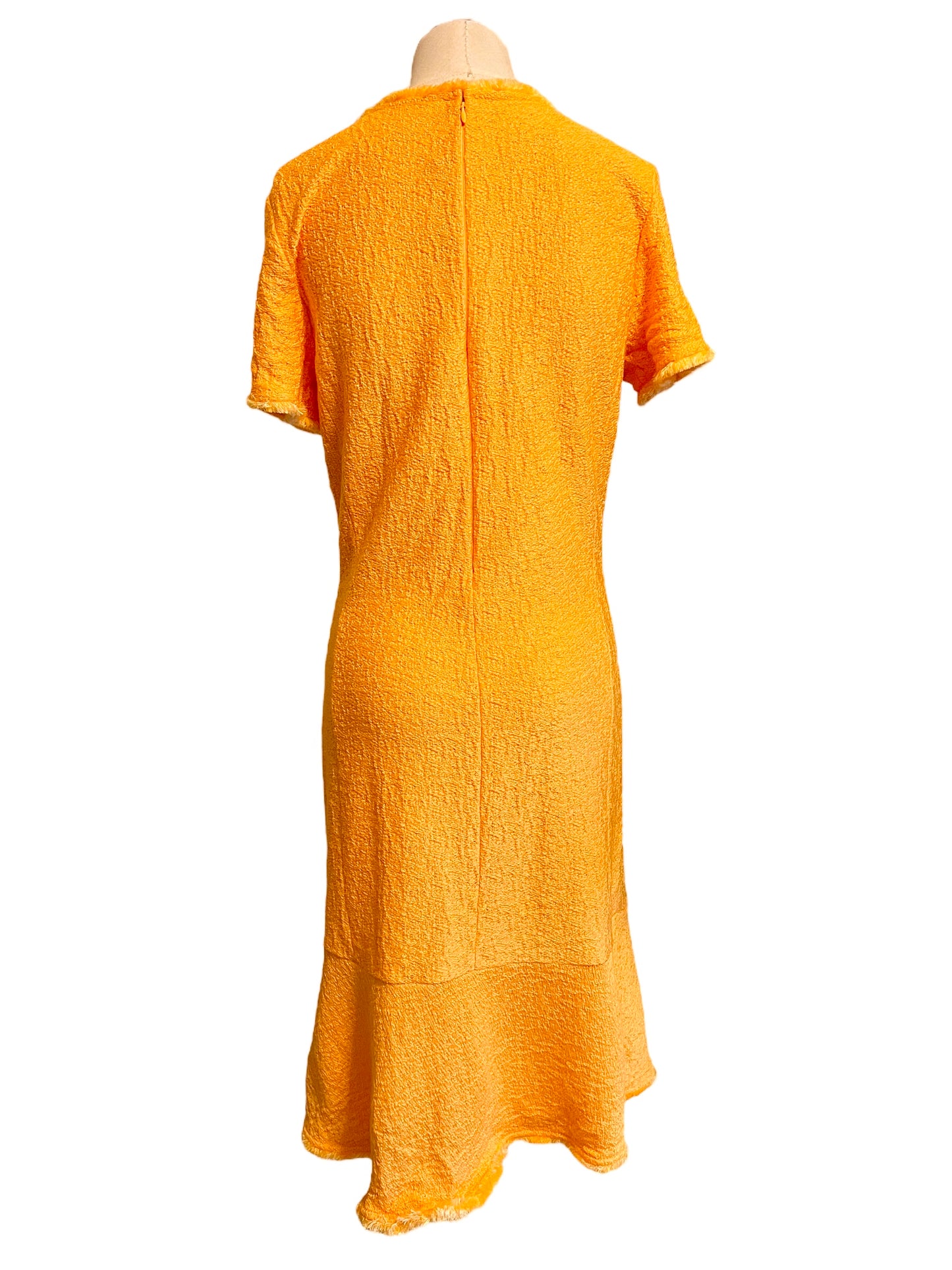 St. John Size 6 Marigold Caris Fringe Knit Dress