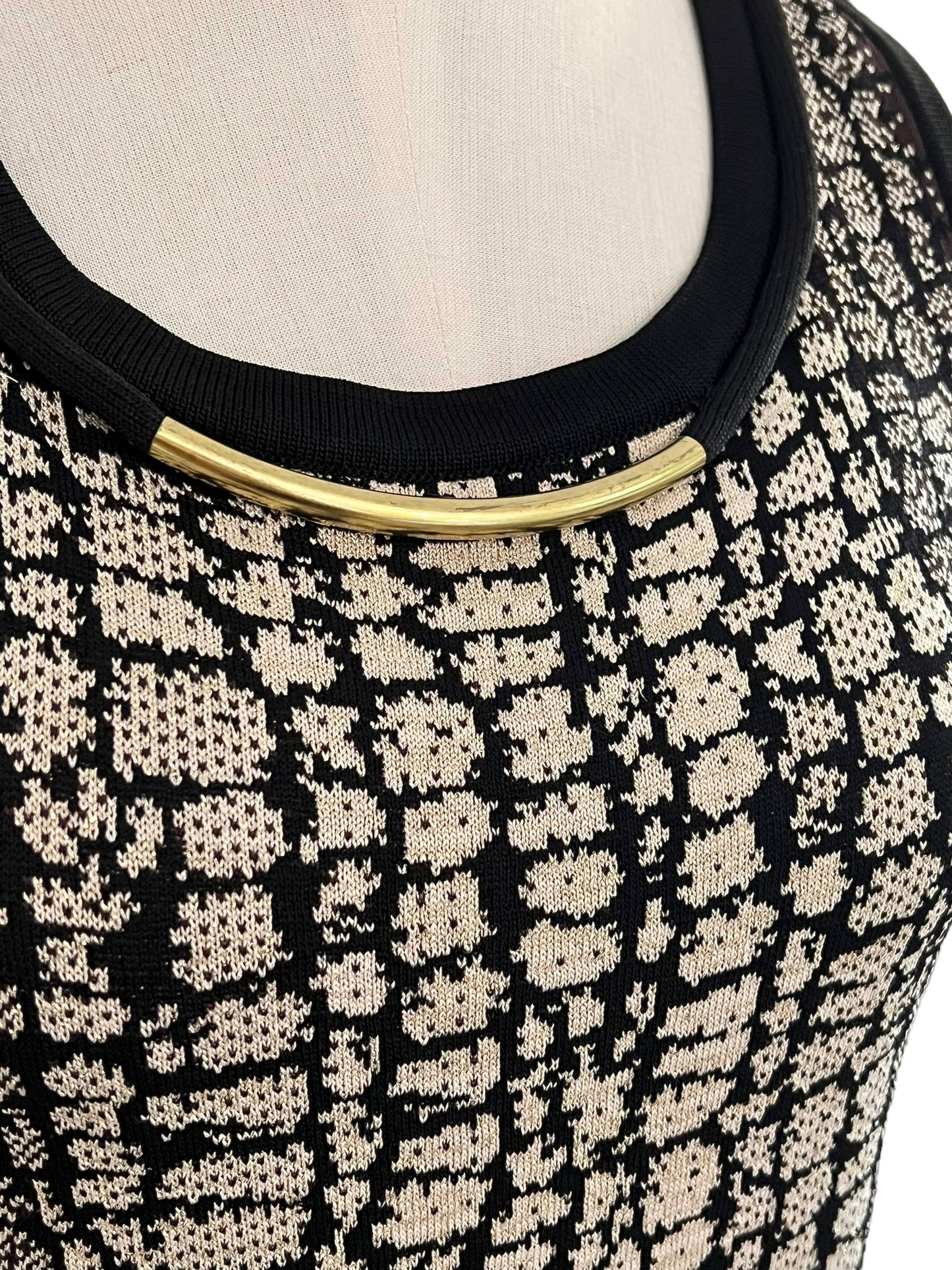 Carmen Marc Valvo Size S Metallic Snake Print Dress