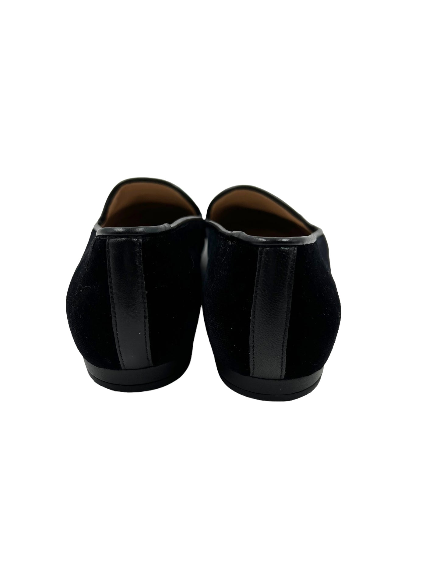 Jon Josef Size 7 Black Velvet Love Smoking Slippers Flats