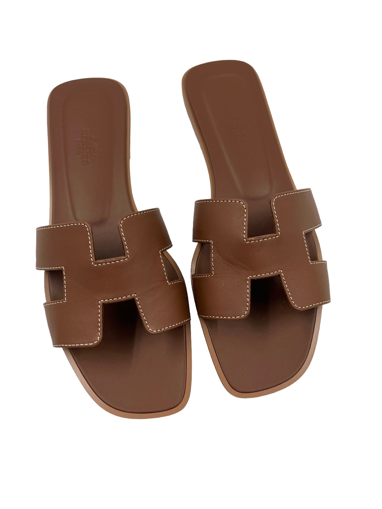 Hermes Size 39 Brown Oran Sandals