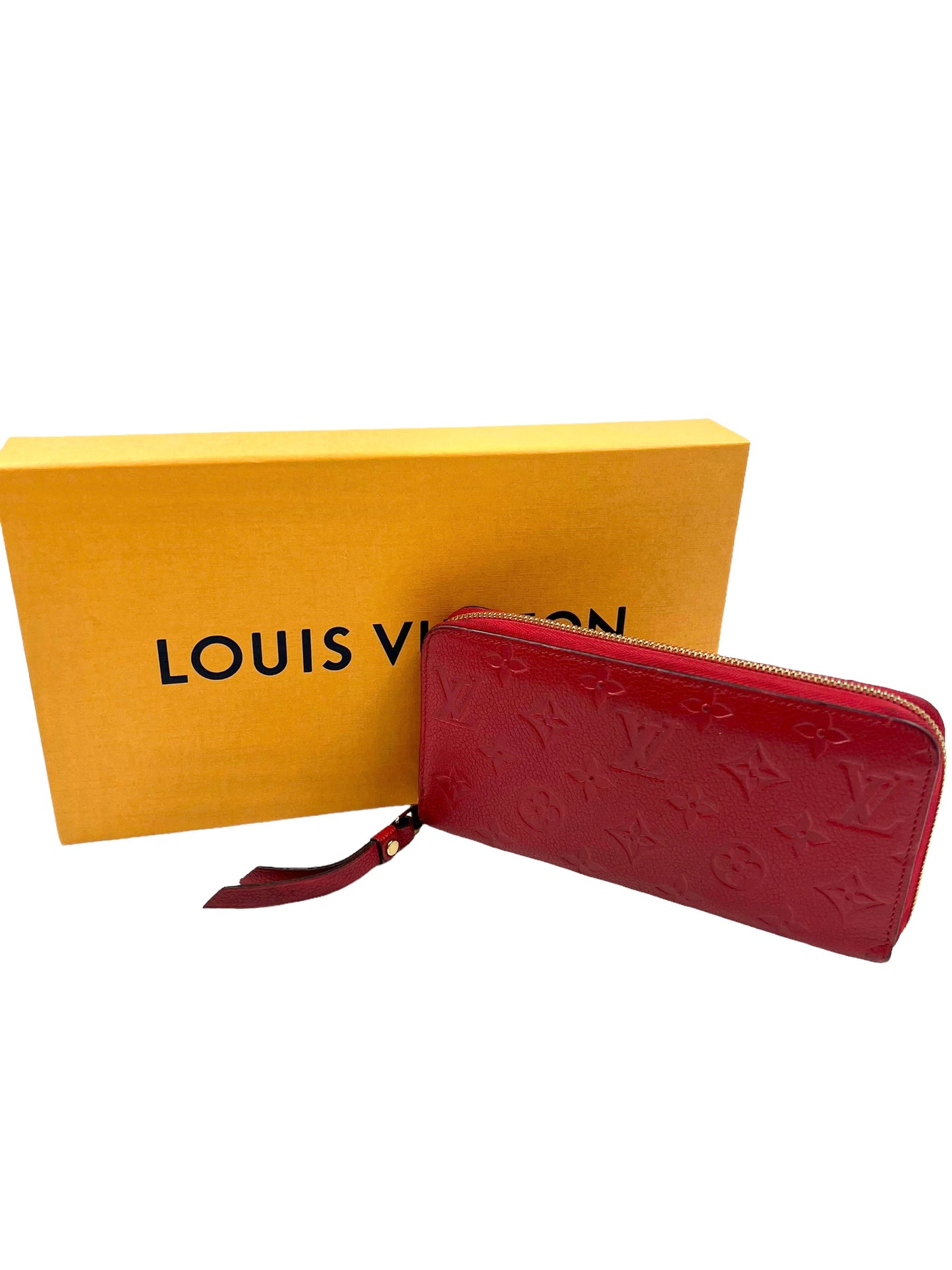 Louis Vuitton Red Empreinte Leather Zippy Wallet