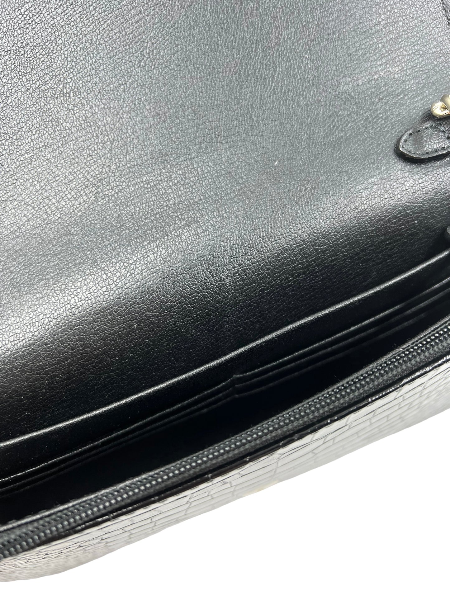 Jimmy Choo Black Croc Embossed Palace Mini Bag