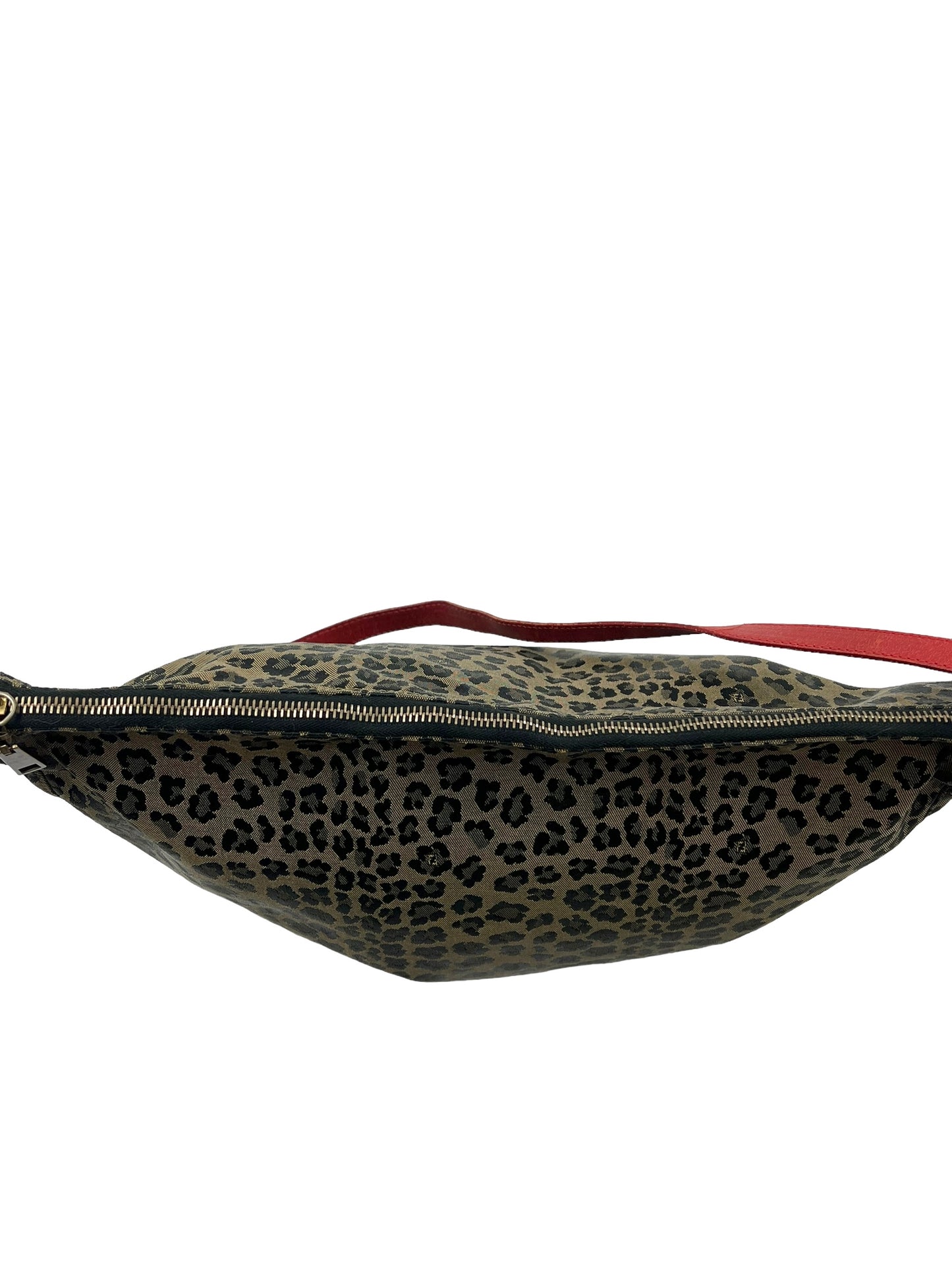 Fendi Vintage Cheetah Print Canvas Hobo Bag