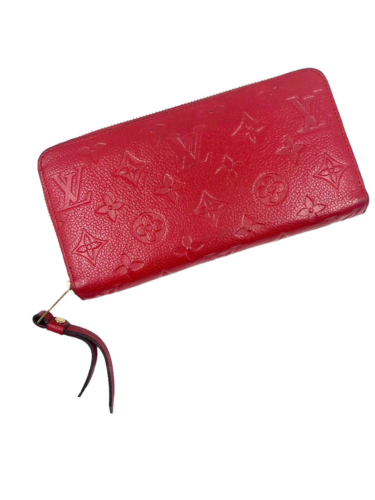 Louis Vuitton Red Empreinte Leather Zippy Wallet