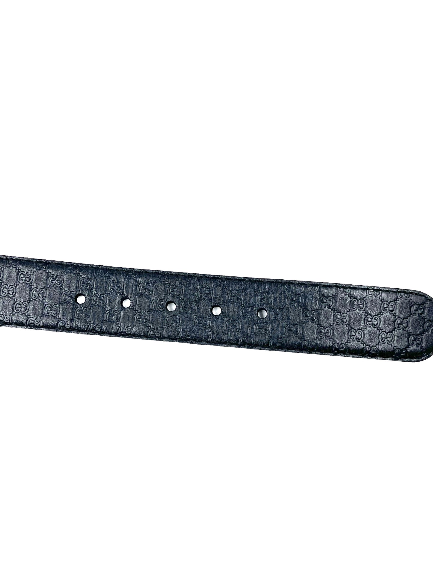 Gucci Size 80/32 Black Microguccissima Leather Belt