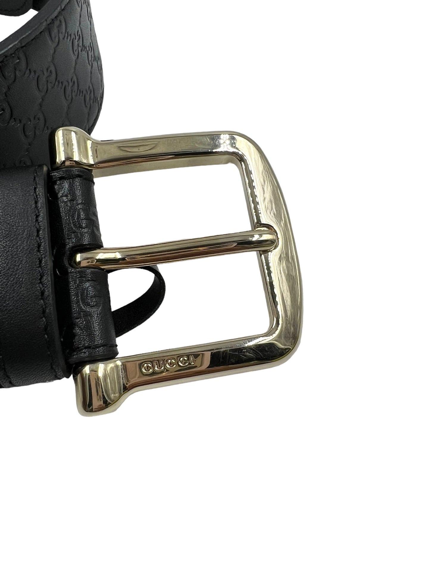 Gucci Size 80/32 Black Microguccissima Leather Belt