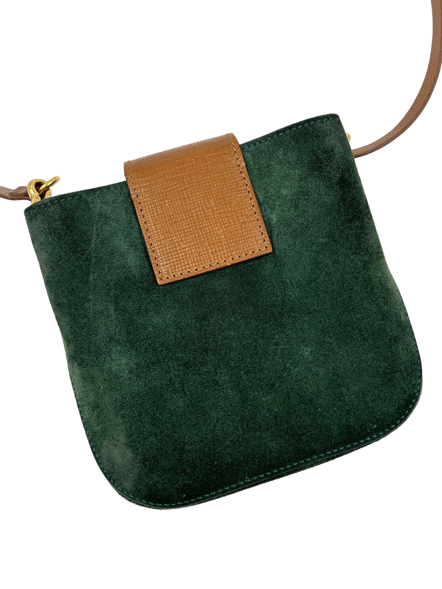 Burberry Green Suede The Belt Square Bag