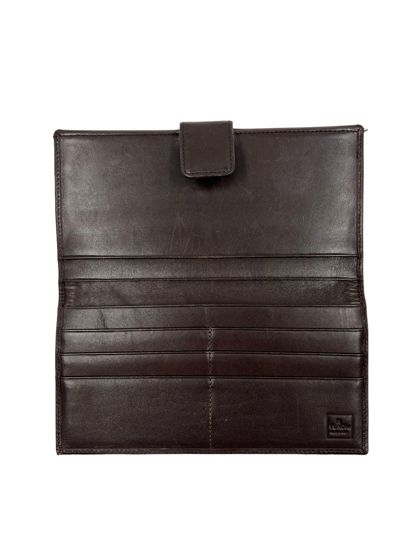 Fendi Zucca Print Canvas Leather Front Flap Wallet