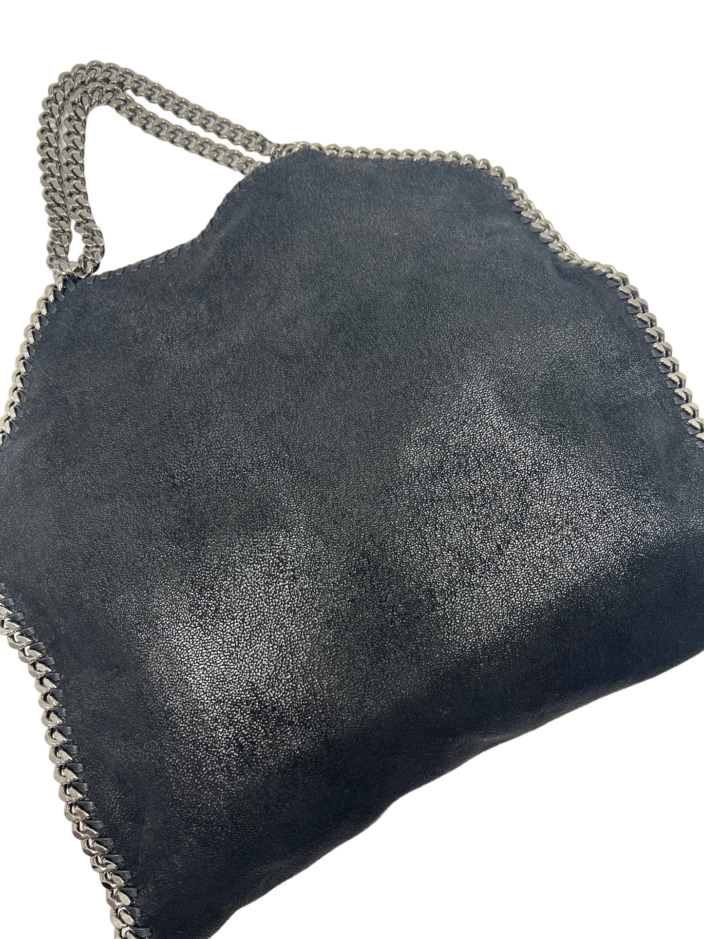 Stella McCartney Black Vegan Leather Three Chain Falabella Bag