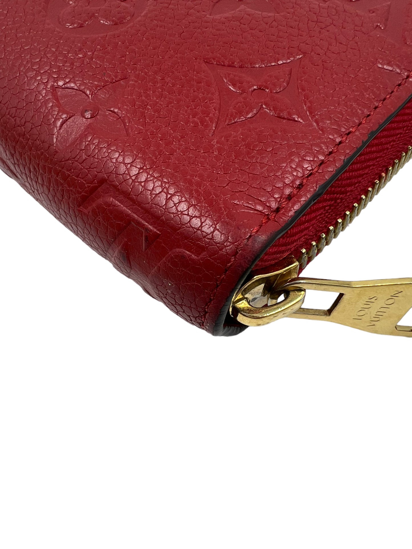 Louis Vuitton Red Empreinte Leather Zippy Wallet