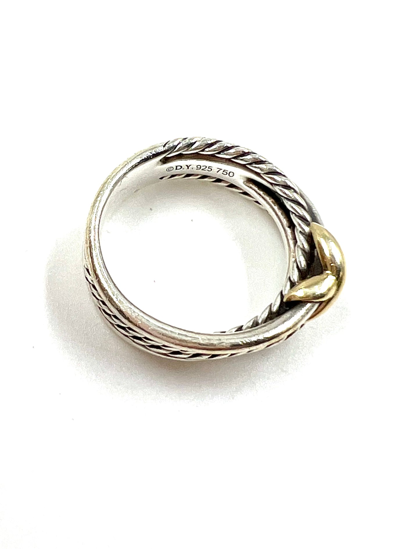 David Yurman Size 4.5 Sterling Silver 6mm X Crossover Band Ring