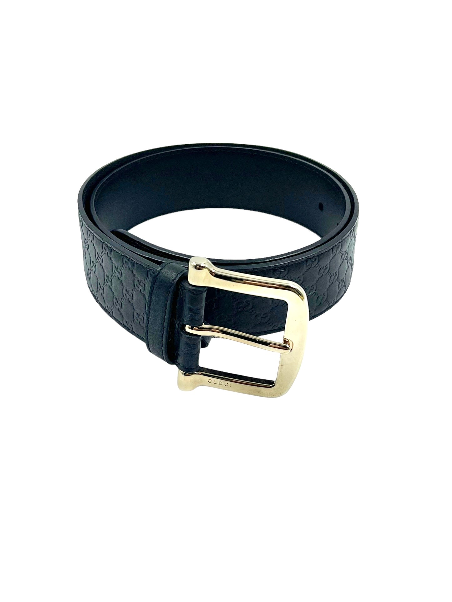 Gucci Size 80/32 Black Microguccissima Leather Belt