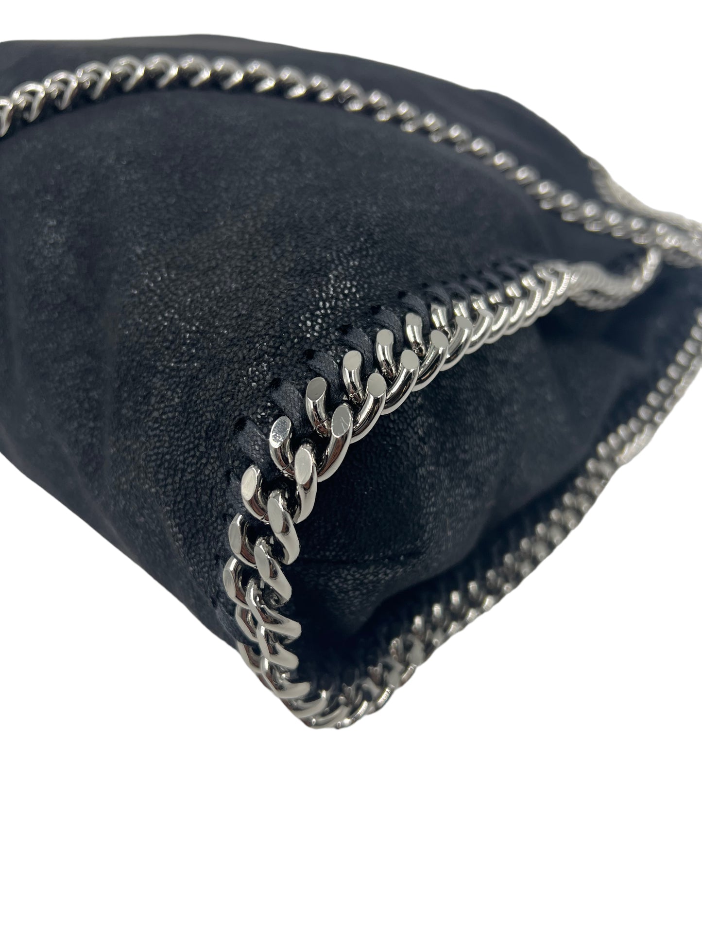 Stella McCartney Black Vegan Leather Three Chain Falabella Bag