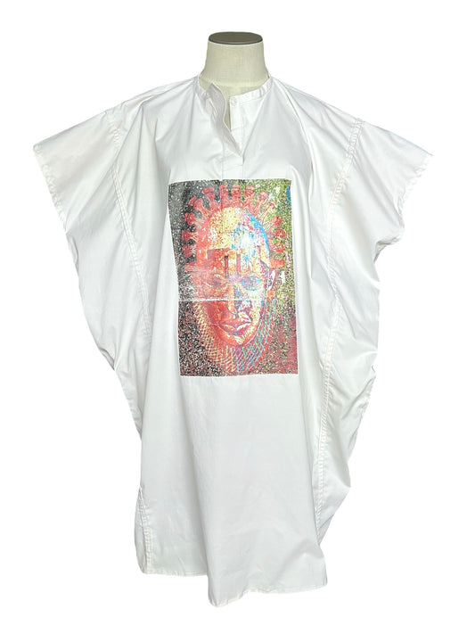 White OS Graphic Tunic Dress