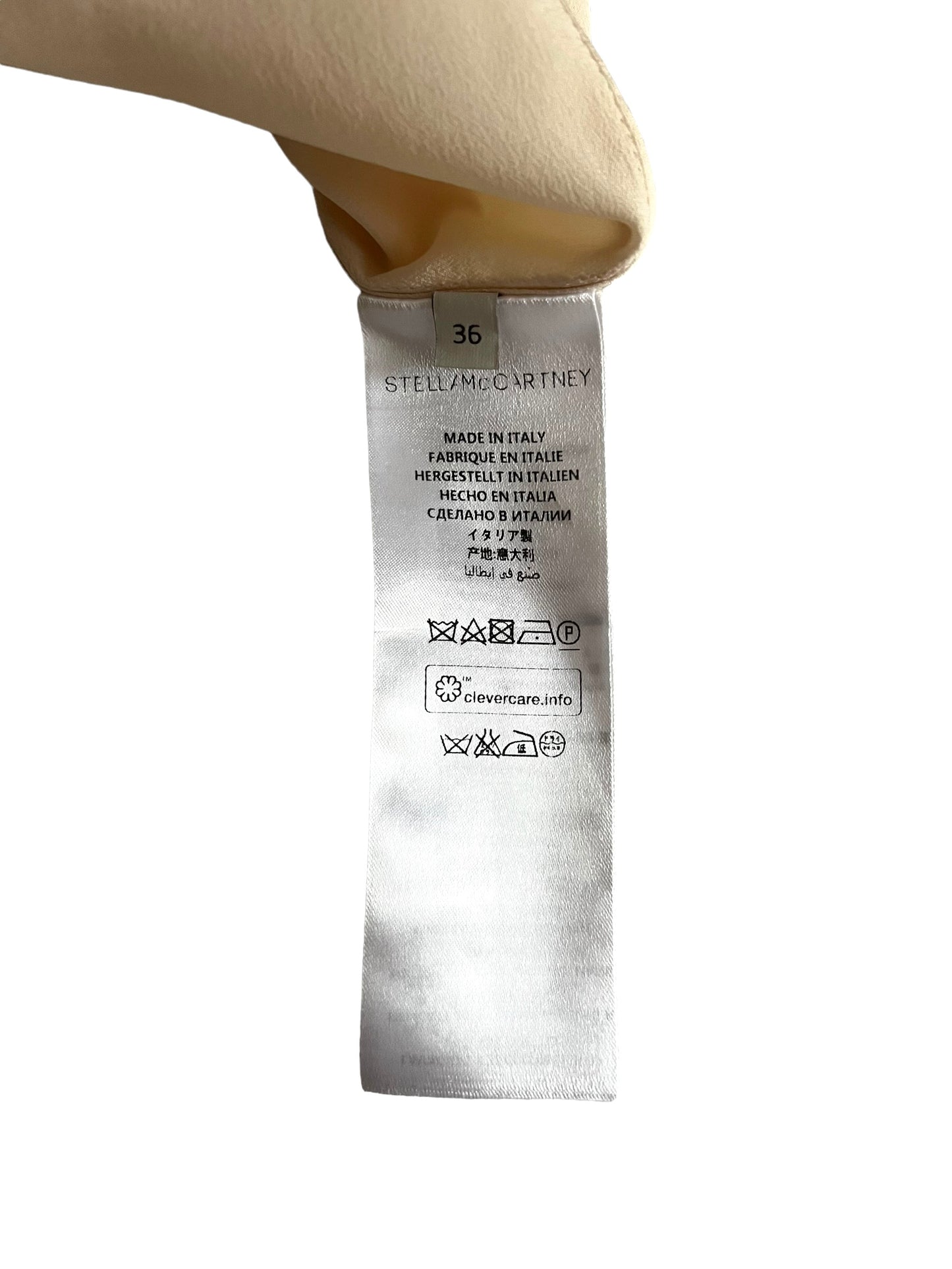 Stella McCartney Silk Crepe Tiger Embroidered Arlo Size 36 Button Down Shirt