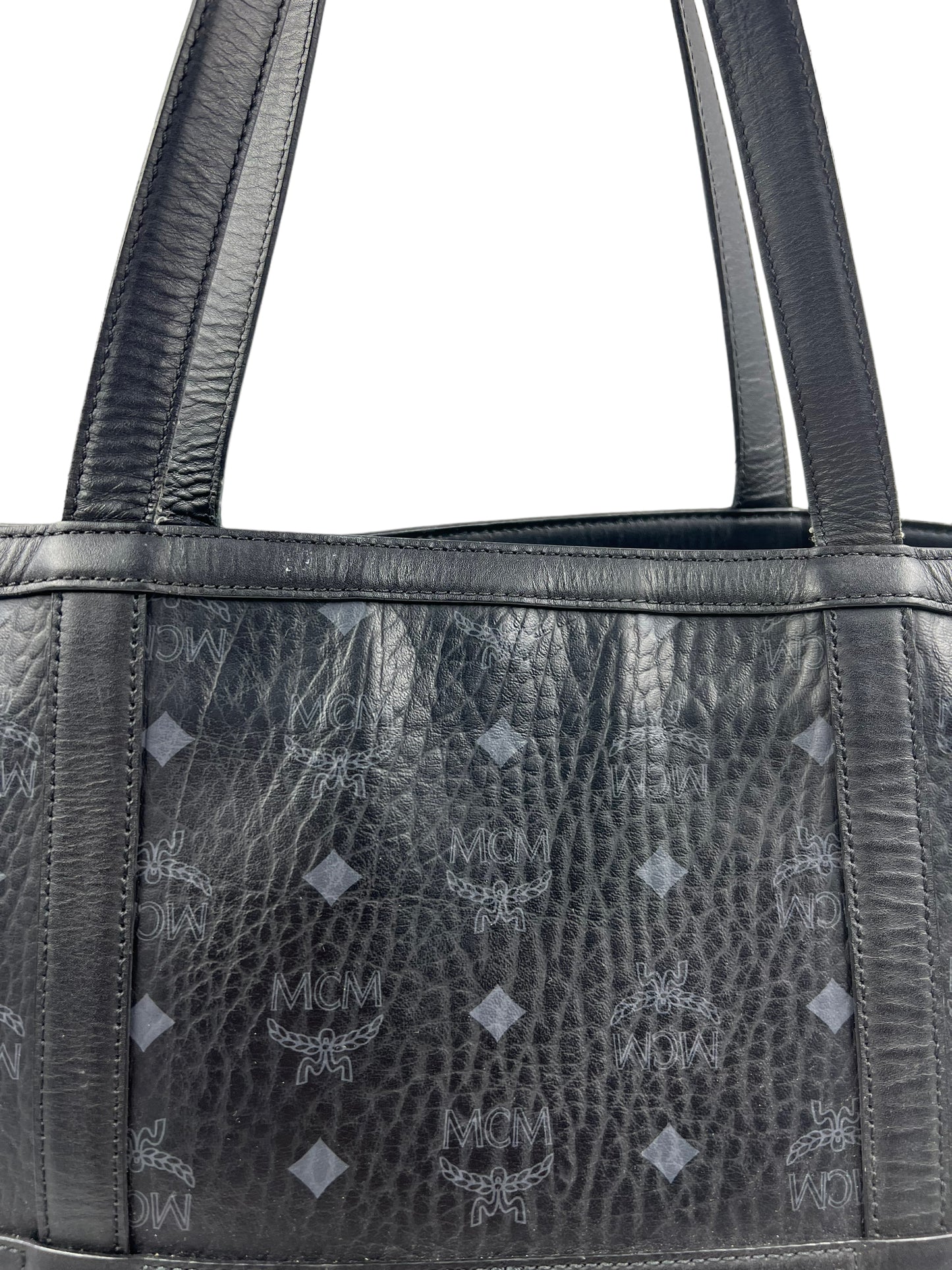 MCM Black Visetos Delmy Medium Shopper Tote