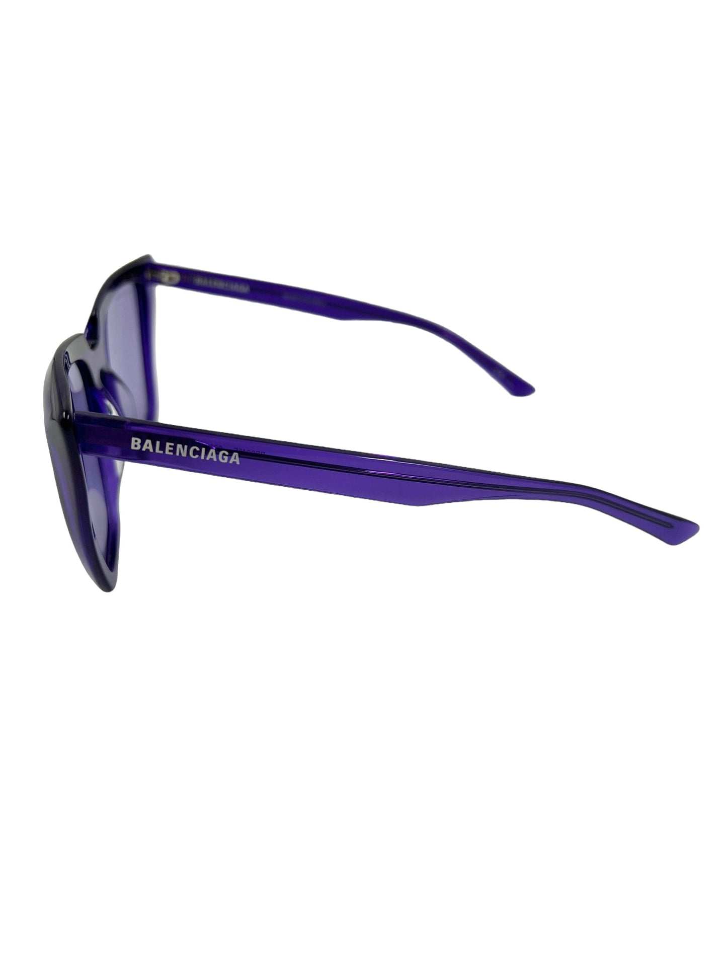 Balenciaga BB0046S 55mm Purple Squared Cat Eye Sunglasses