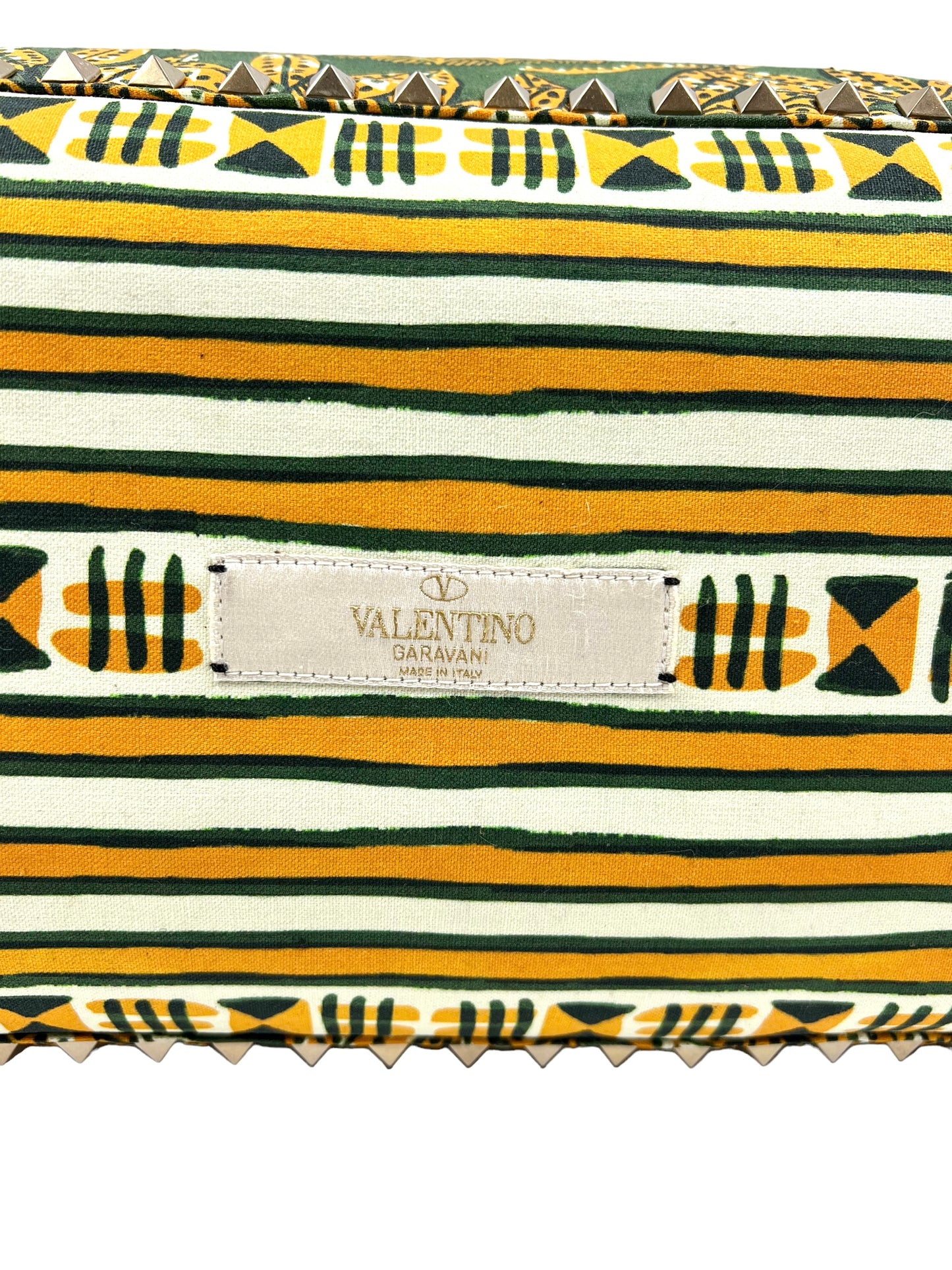 Valentino Garavani RARE Brown Leather Reversible Primitive Animal Elephant Studded Rockstud Tote