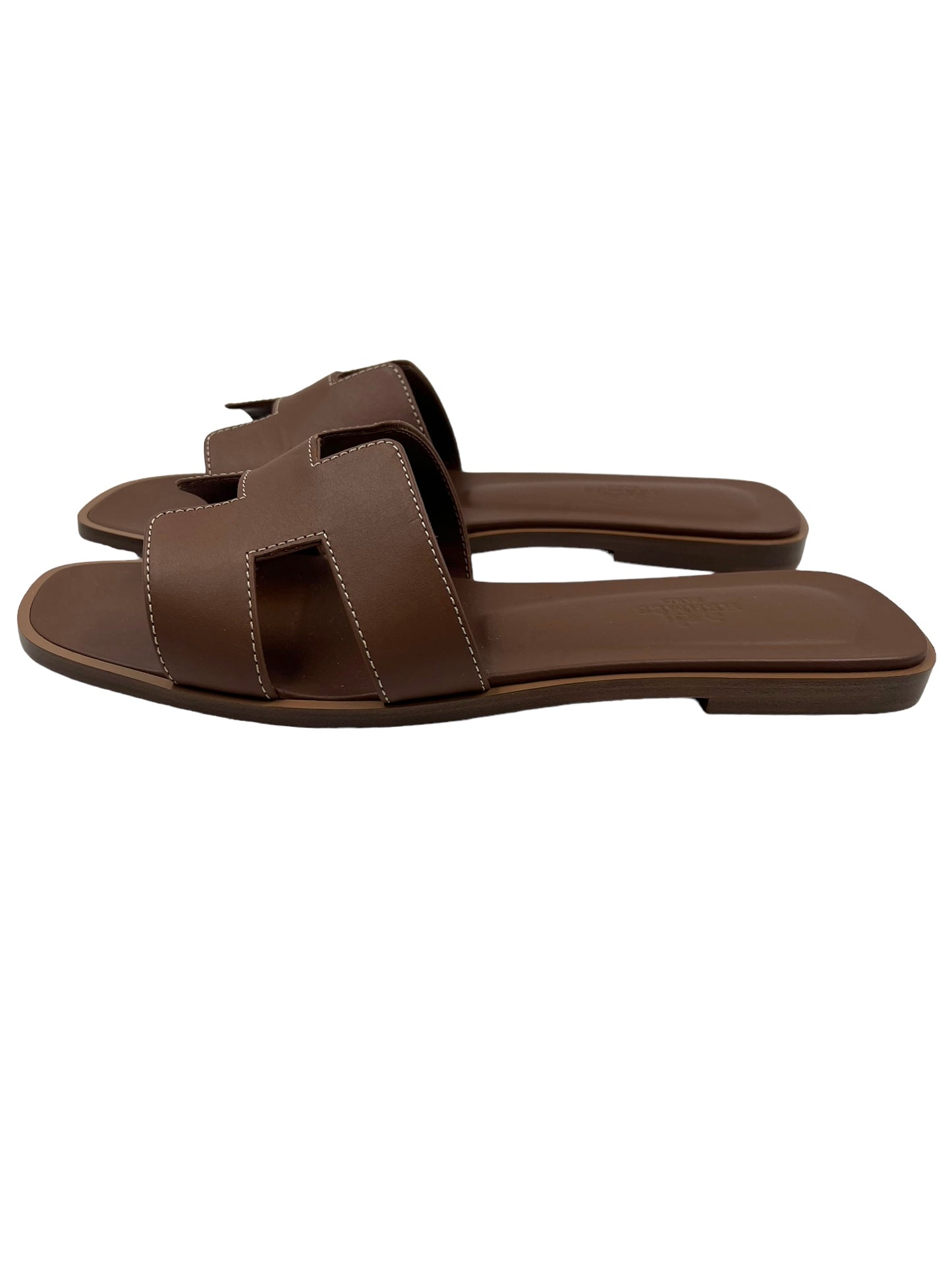 Hermes Size 39 Brown Oran Sandals