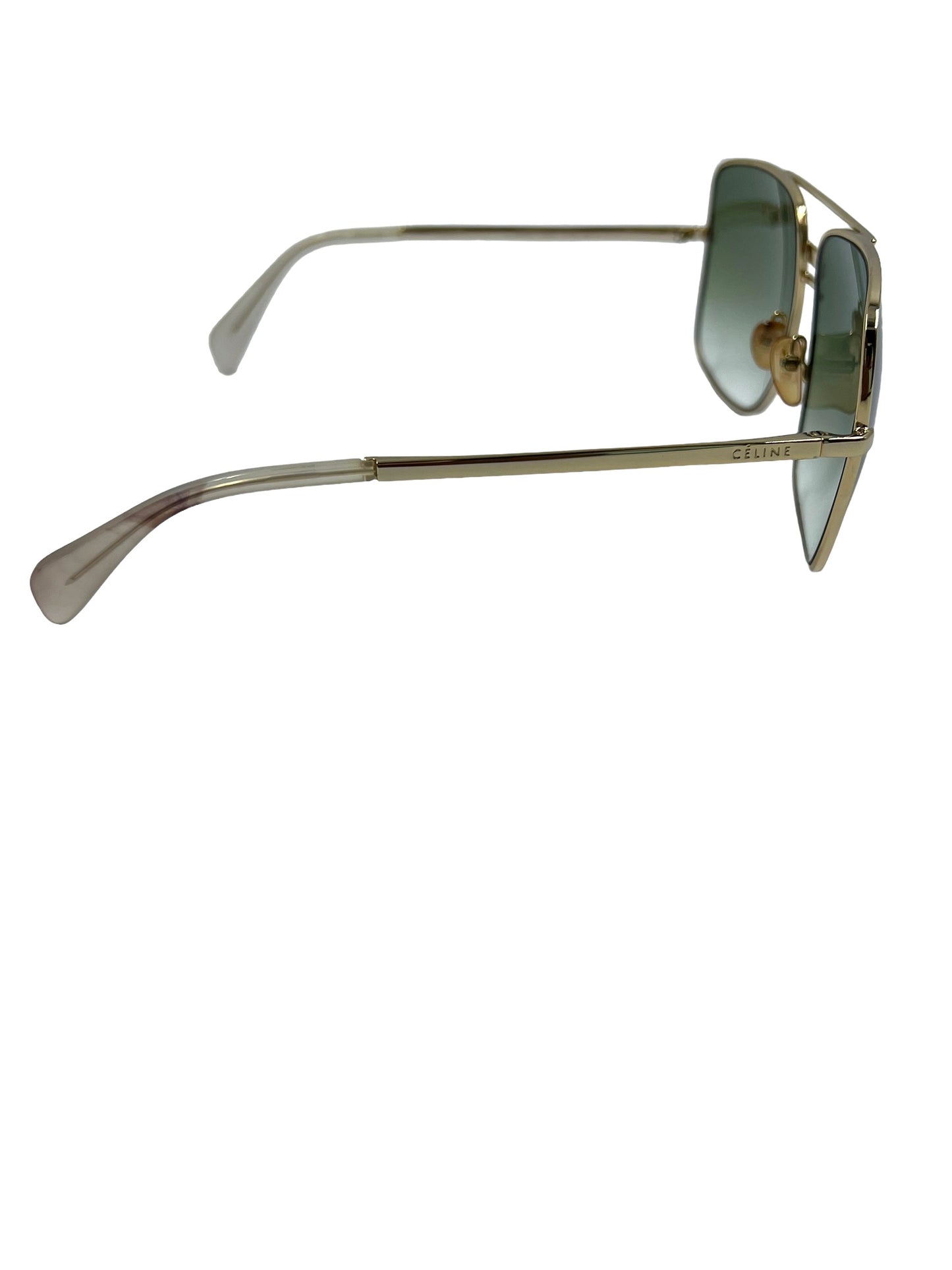 Celine CL41808/S Gold Metal Frame Square Sunglasses