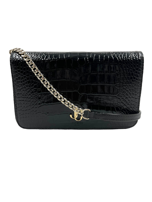 Jimmy Choo Black Croc Embossed Palace Mini Bag
