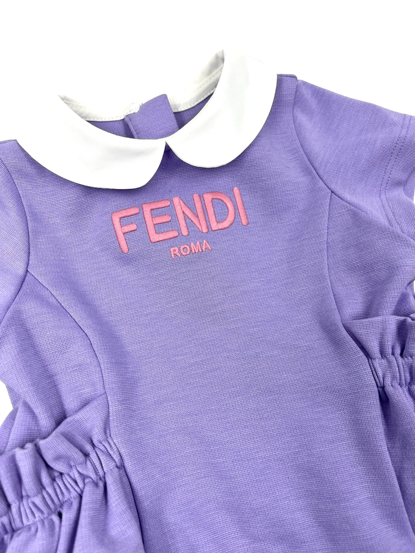 Fendi Baby Girl Size 3M Purple Logo Dress