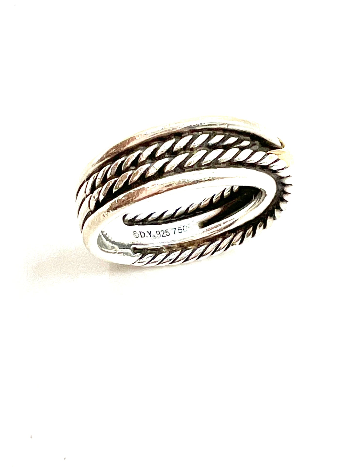 David Yurman Size 4.5 Sterling Silver 6mm X Crossover Band Ring