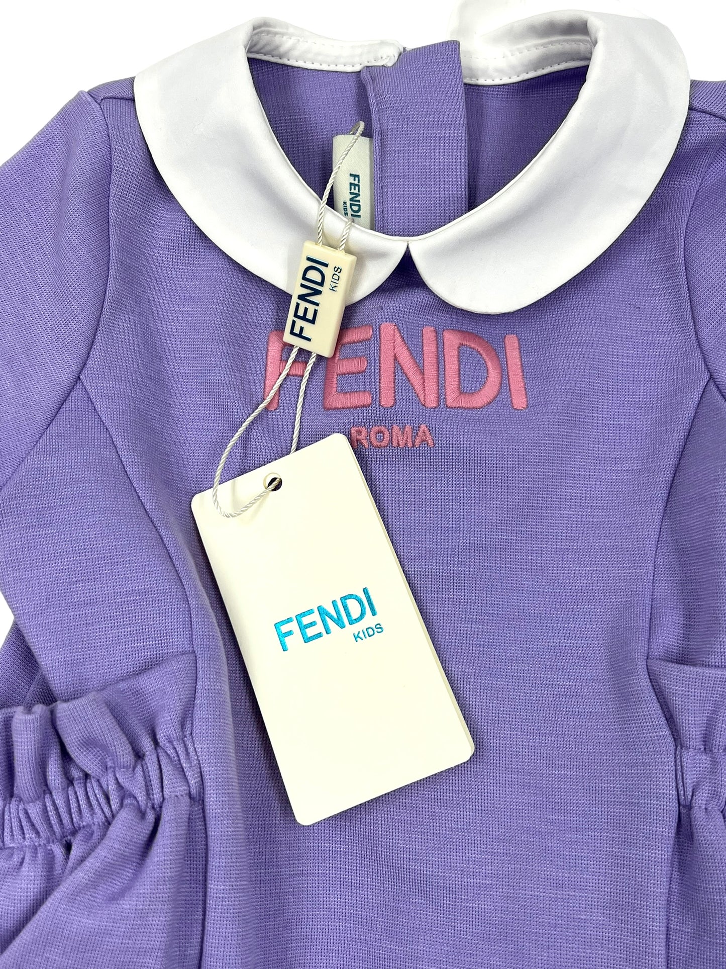 Fendi Baby Girl Size 3M Purple Logo Dress