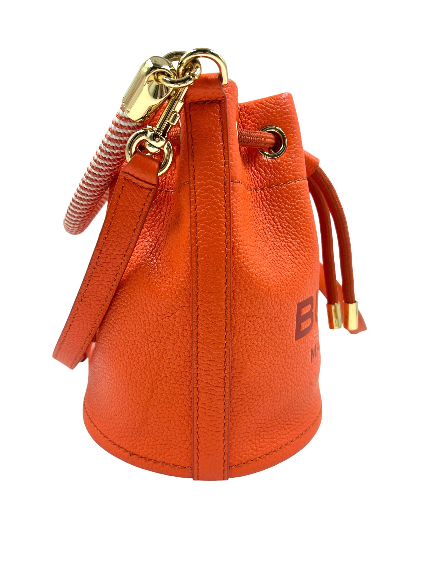 Marc Jacobs Electric Orange Leather 'The Bucket Bag' Shoulder Bag