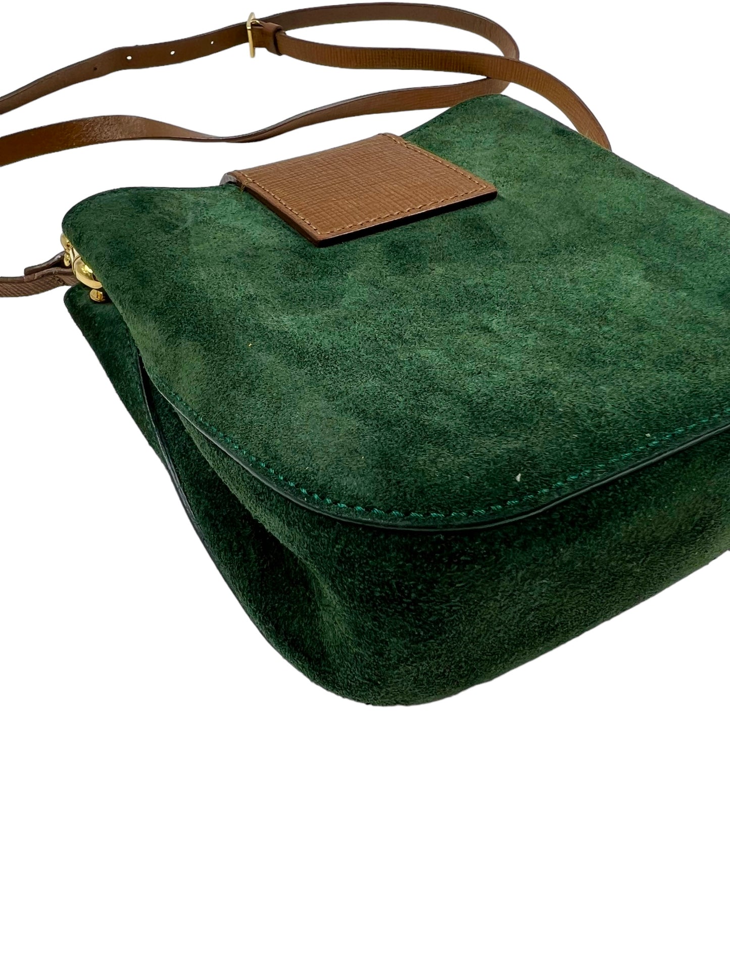 Burberry Green Suede The Belt Square Bag