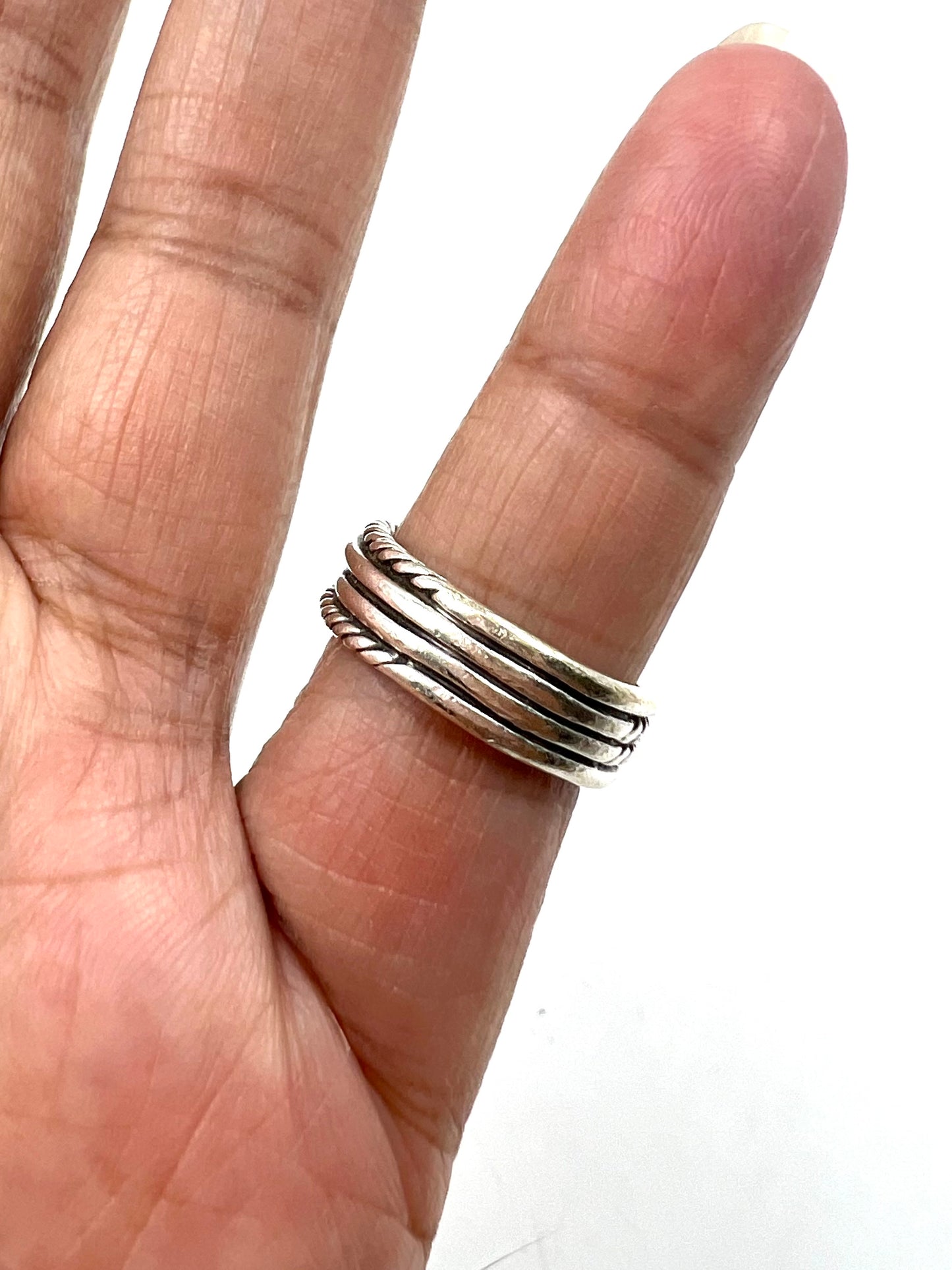David Yurman Size 4.5 Sterling Silver 6mm X Crossover Band Ring