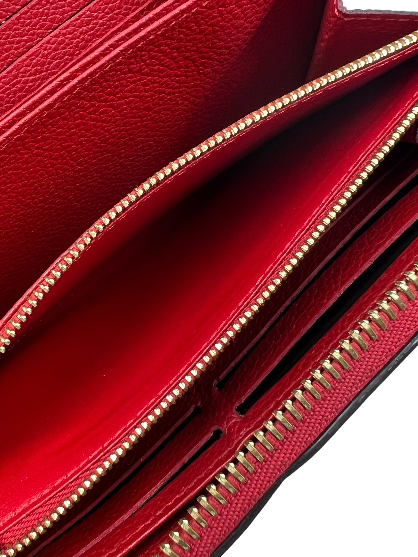 Louis Vuitton Red Empreinte Leather Zippy Wallet