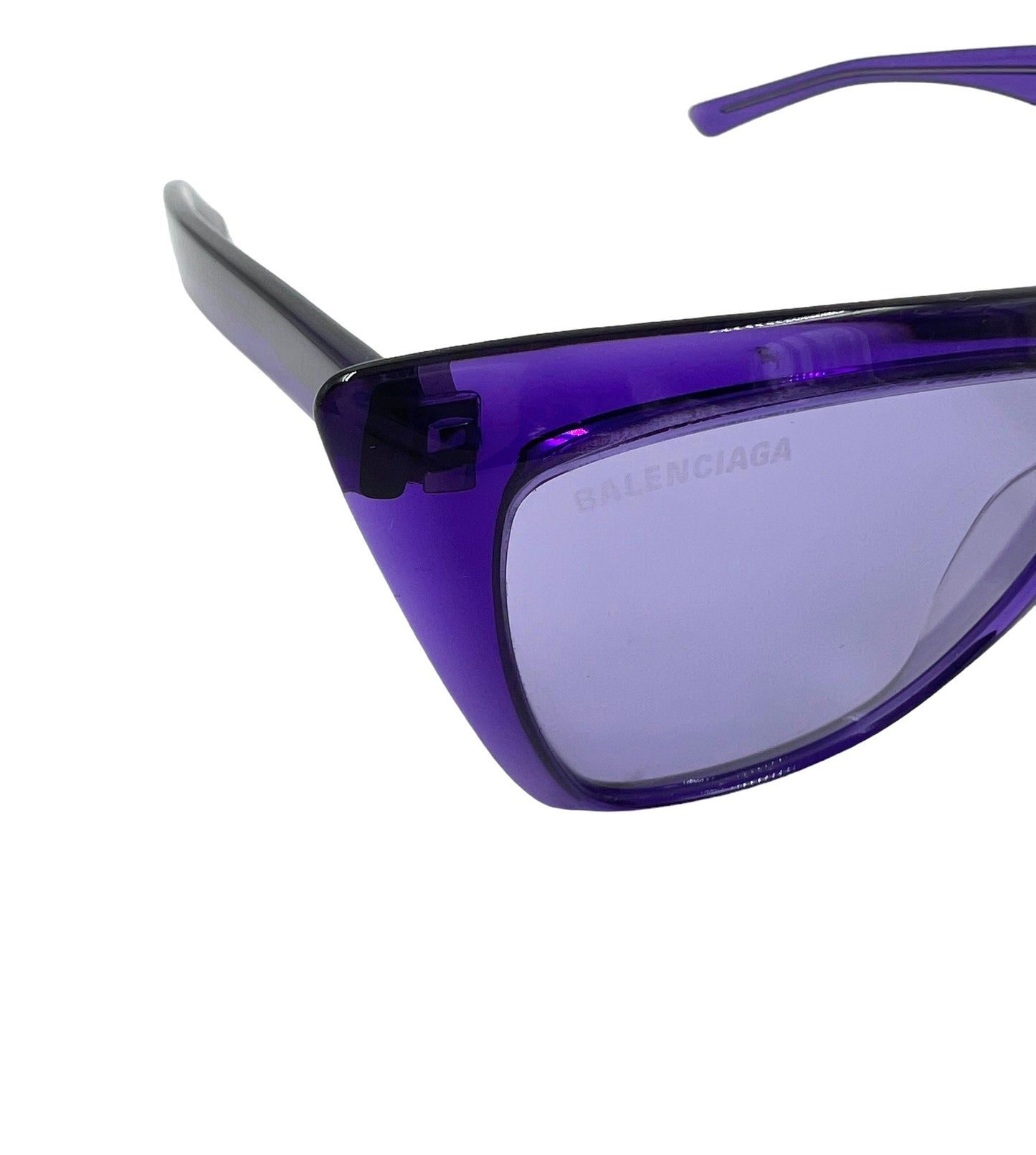 Balenciaga BB0046S 55mm Purple Squared Cat Eye Sunglasses