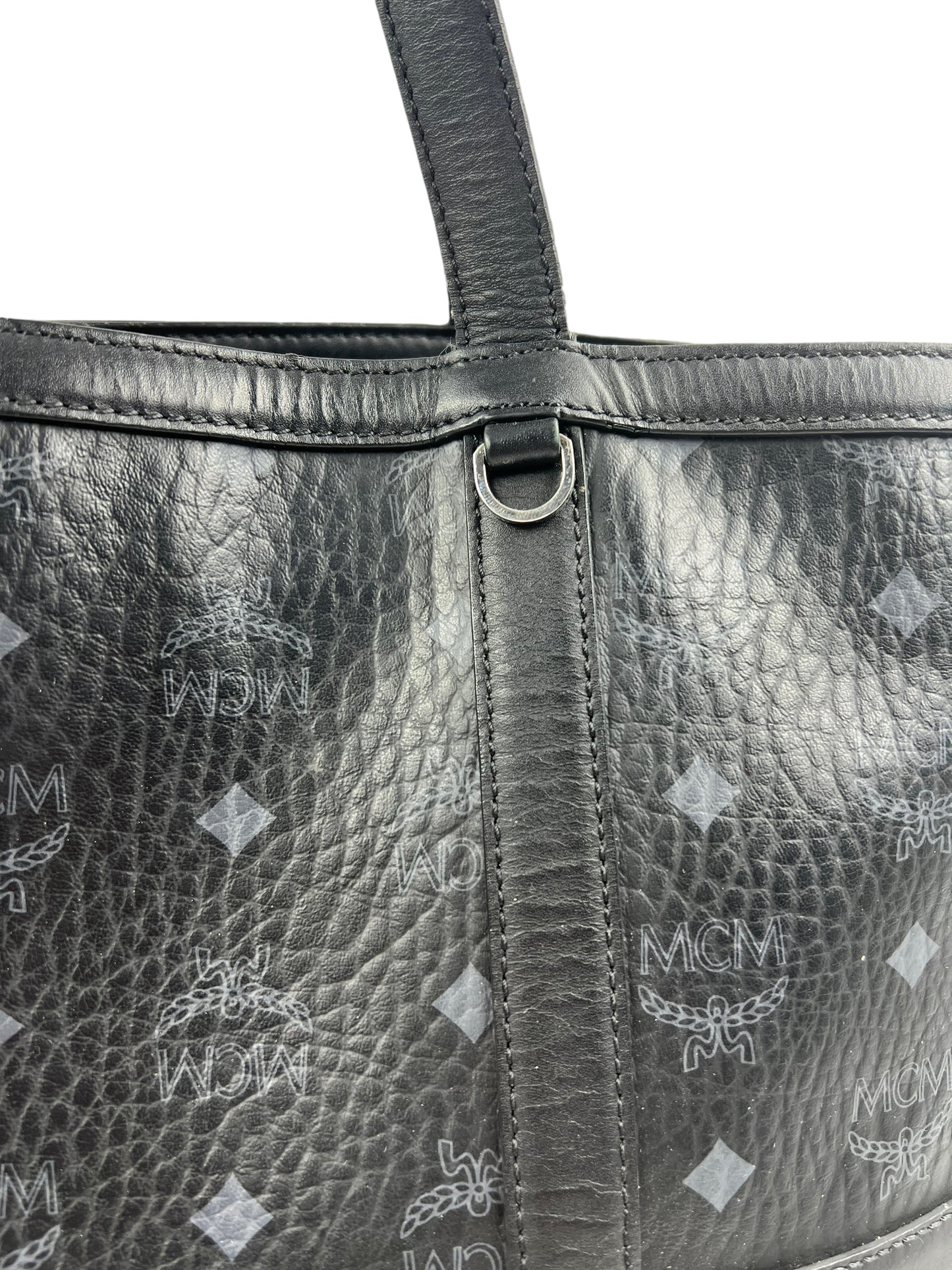 MCM Black Visetos Delmy Medium Shopper Tote
