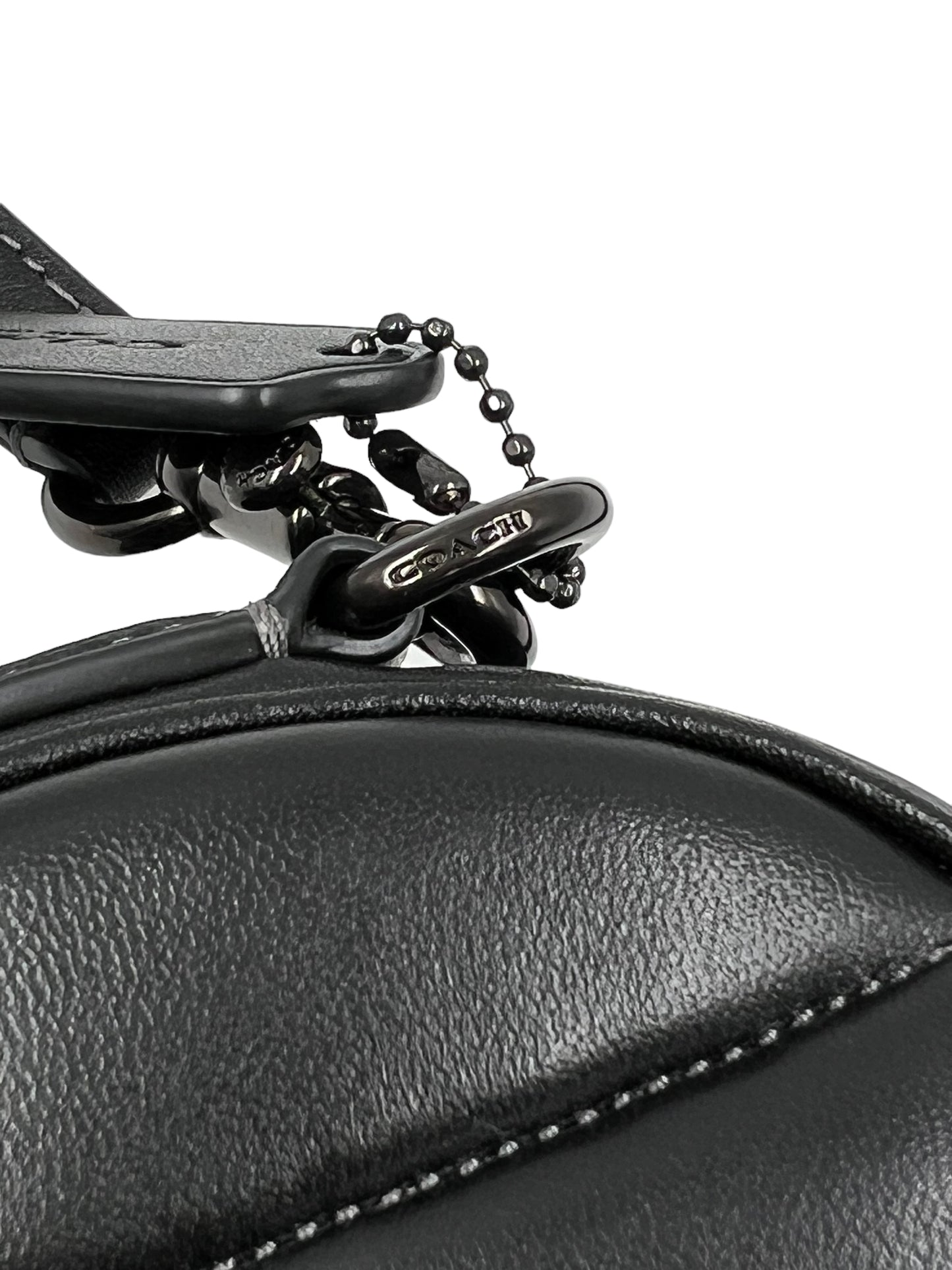 Coach Black Leather Quilted Heart Crossbody